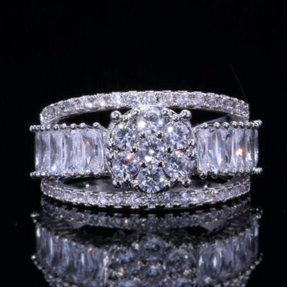 Jewelry - New 925 Silver Wedding Engagement Sapphire Ring